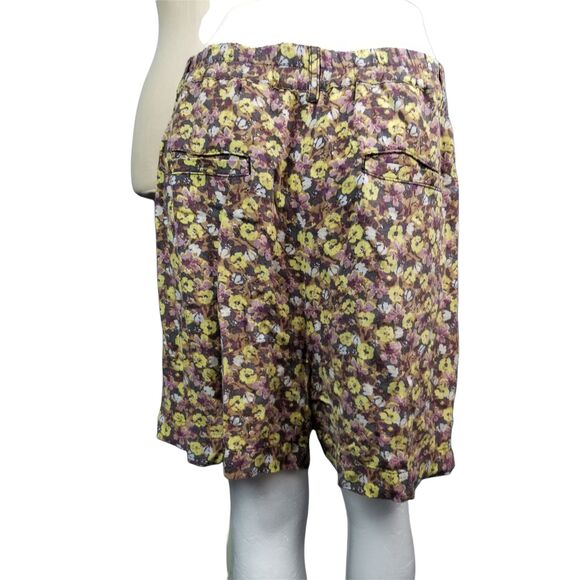 Free People Paperbag Waisted Yellow Floral Shorts Size Small - Picture 3 of 3